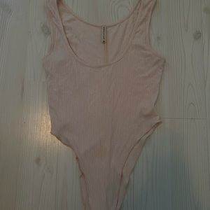 LF light pink high cut bodysuit